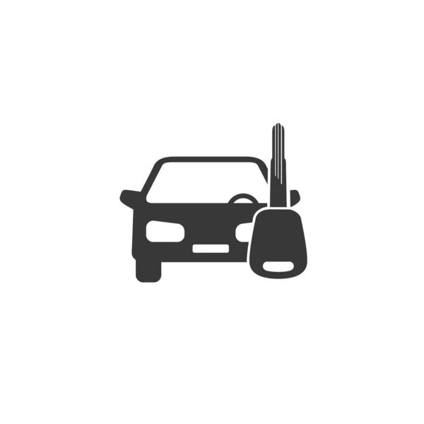 Auto sleutel vector pictogram in plat op wit — Stockvector