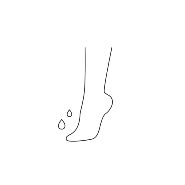 Feet massage aroma oil. Pedicure spa female feet line icon. Vector — Stock Vector