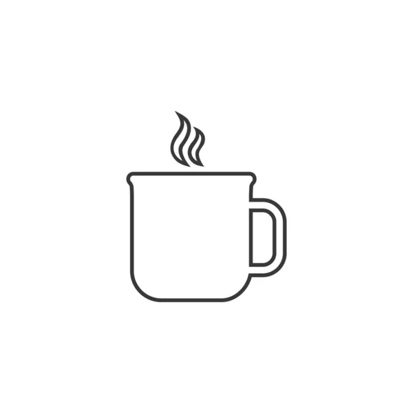 Icono de la línea de té en blanco. Vector — Archivo Imágenes Vectoriales