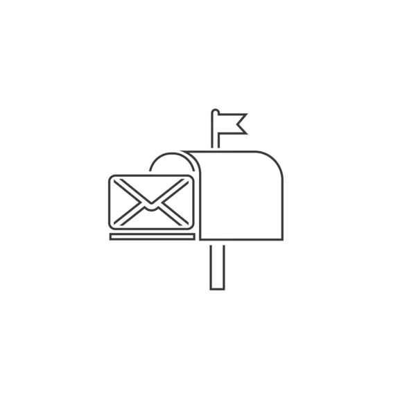 Post box linia ikona izolowane wektor w nowoczesnym stylu płaskim — Wektor stockowy