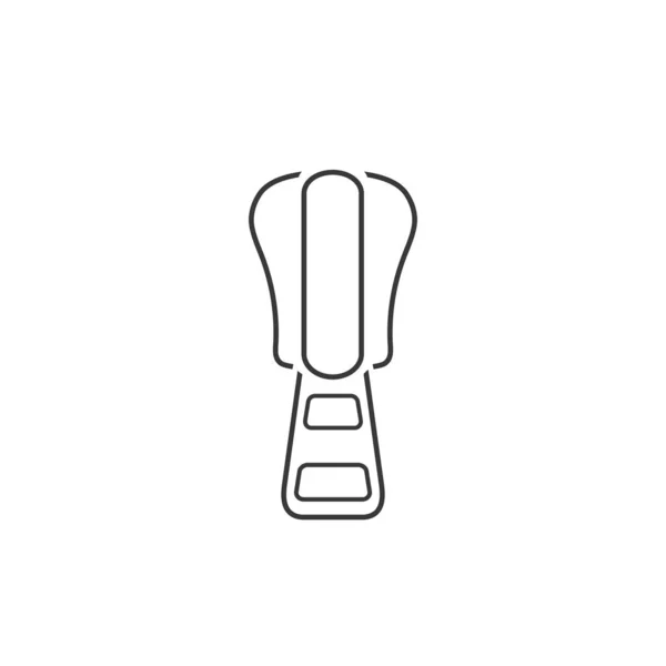Zipper vector line icon sign in flat style — 스톡 벡터