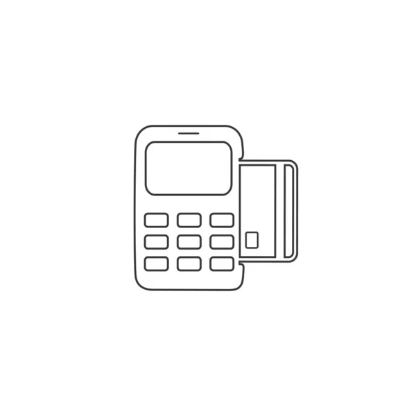 Vector credit card machine line icon — 스톡 벡터