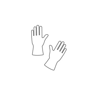 Eldivenler düz çizgi simgesi tasarımı, temizlik servisi temizlik temizlik malzemeleri 