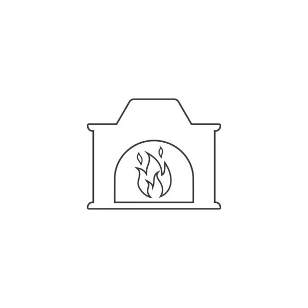 Icono de línea de chimenea, logotipo en el signo de vector de fondo blanco — Archivo Imágenes Vectoriales