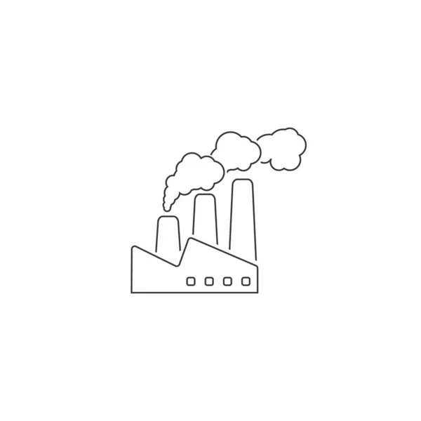 Industrie Verschmutzungsvektor Linie Symbol Kohlendioxid modern flach — Stockvektor