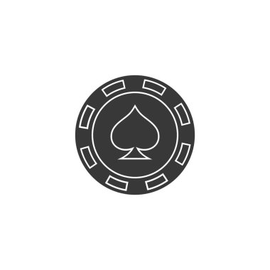 Kumarhane çipi düz simge poker çipi vektör simgesi