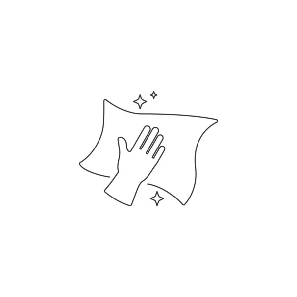 Очистка рук с помощью иконки "Линия салфеток" — стоковый вектор