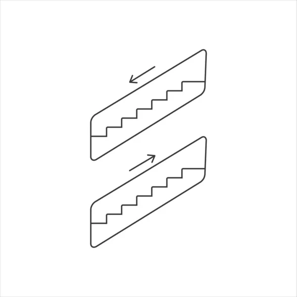 Escalator line icon in flat style. Vector — Stock Vector