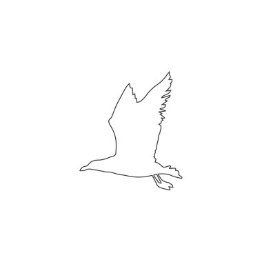 Uçan martı silueti çizgi simgesi düz