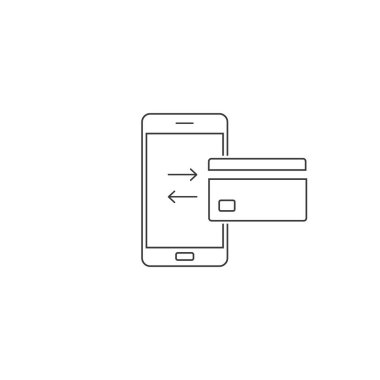 Mobil para aktarım hattı simgesi düz. Vektör