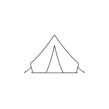 Çadır siyah işaret çizgisi simgesi. Vektör illüstrasyonu