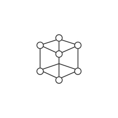 Moleküler bileşik vektör düz çizgi simgesi