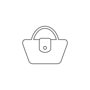 El çantası çizgisi ikon vektörü. Basit doldurulmuş kadın çantası işareti.