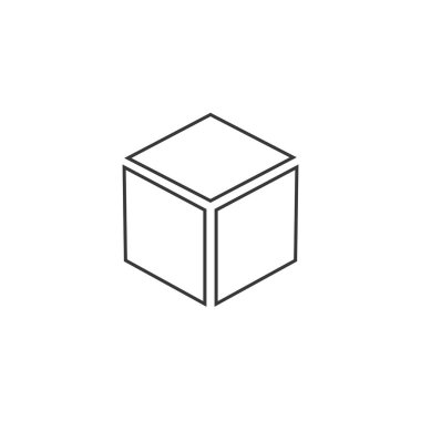 Düz çizgi simgesinde küp vektörü