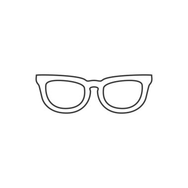 Gözlük çizgisi simgesine sahip vektör illüstrasyonuName 