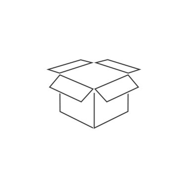 Açık Kutu satır simgesi vektörü ile vektör illüstrasyonu. Paket 