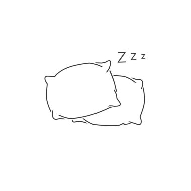 Modern düz yastık simgesi vektör logo şablonu