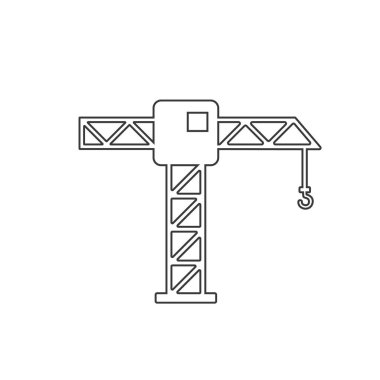 İnşaat Turna Hattı Simge Vektörü İllüstrasyonu