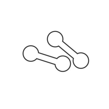 Dambıl çizgi simgesi beyaz arkaplan vektöründe izole edildi