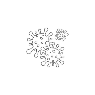 Tehlike bakteri vektör çizgisi simgesi düz