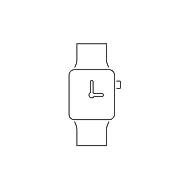 Beyaz arkaplanda akıllı saat çizgisi simgesi izole edildi. Vektör