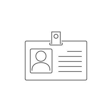 Kimlik kartı vektör çizgisi simgesi, kimlik kartı simgesi, kimlik kartı simgesi