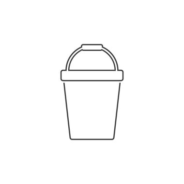 Pail Satır Simgesi Logo Şablonu Vektörü