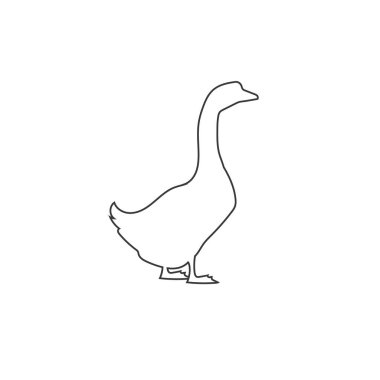 Kaz vektörü siluet çizgi simgesi. Vektör