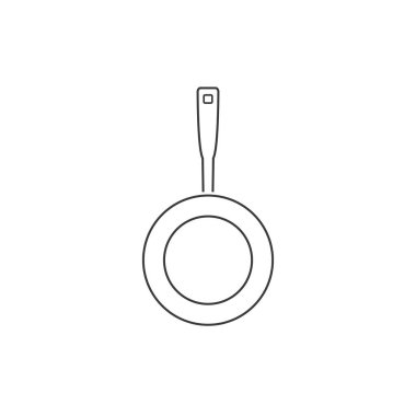 Kızartma tavası simgesi düz stil. Vektör