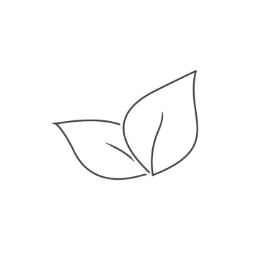 Yaprak çizgisi simgesi düz stil. Vektör illüstrasyonu