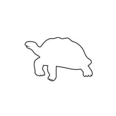 Kaplumbağa çizgi simgesi, düz vektör illüstrasyonu