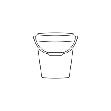 Pail Satır Simgesi Logo Şablonu Vektörü