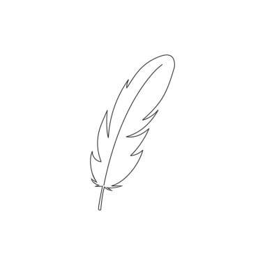 Beyaz arkaplanda tüy vektör çizgisi simgesi izole