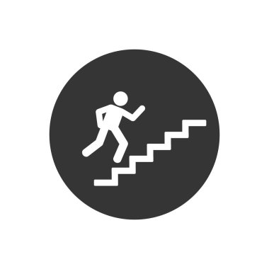 Merdiven ustası figüründe insan pictogram resim vektörü simgesi