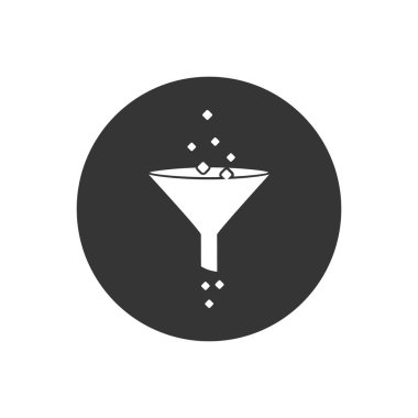 Beyaz arkaplanda filtre simgesi. Vektör düzlüğü