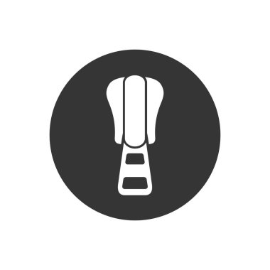 Düz biçimli fermuar vektör beyaz işaret sembolü