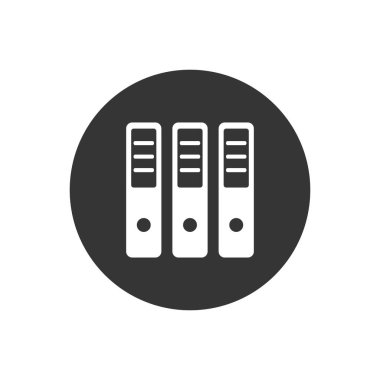 Düz işaret üzerinde beyaz klasörler vektör simgesi