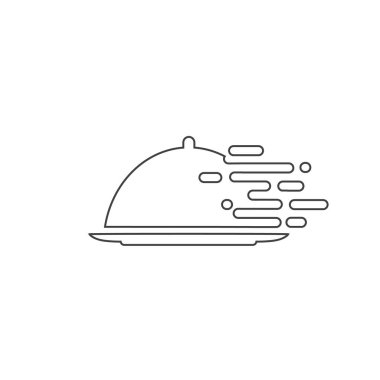 Fast food dağıtım düz çizgi ikonu. Vektör illüstrasyonu