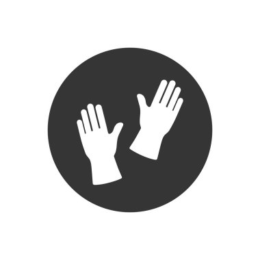 Eldivenler düz beyaz simge tasarımı, temizlik hizmetleri ev temizlik ekipmanları ev içi iç işleri 