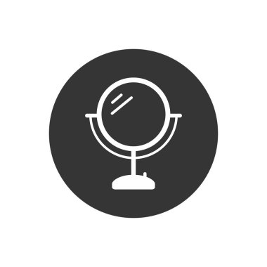 Ayna beyaz simgesi. Tablo ayna vektör illüstrasyonu