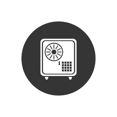 Banka güvenli beyaz simgesi. Doğrusal stil kapalı kasa izole edildi. Güvenlik tek izole modern çizgi tasarım ikonu güvenli kasa