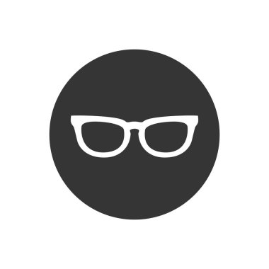 Gözlük beyaz simgesi ile vektör illüstrasyonu