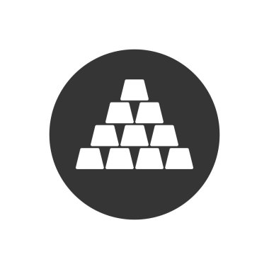 Altın külçelerinin simgesi. Vektör çizimi. Beyaz simge