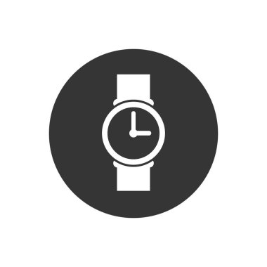 Saat simgesi beyaz arkaplanda izole edildi. Vektör