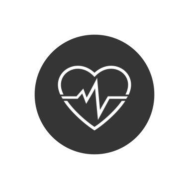 Beyaz üzerine kalp atışı vektör simgesi