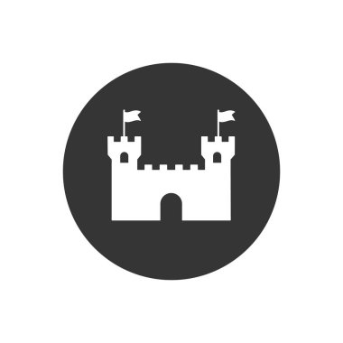 Düz dizaynlı Castle beyaz simgesi