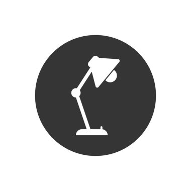 Masa lambası beyaz ikon vektör illüstrasyonu