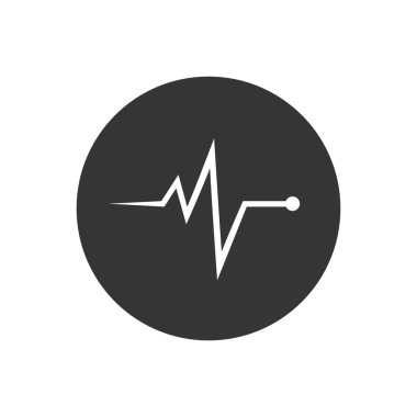 Beyaz arka planda beyaz kalp atış çizgisi simgesi. Vektör illüstrasyonu