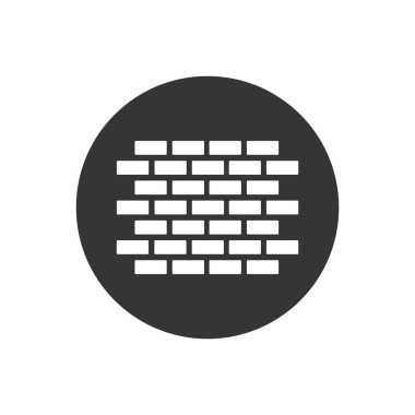 Tuğla beyaz simgesi düz biçim vektör çizimi