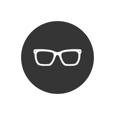 Gözlüklü beyaz simge vektörü. Şık Gözlükler